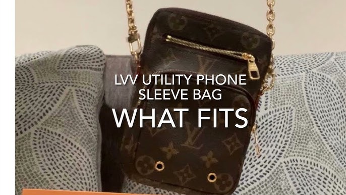 Louis Vuitton Unisex Utility Phone Sleeve in Monogram Canvas Natural  Cowhide Leather - LULUX