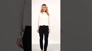 Blusa Retilinea Manga Plissada