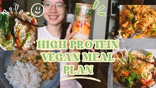 High Protein Vegan Meal Plan 🌱 - 4 Easy Meal Prep Ideas