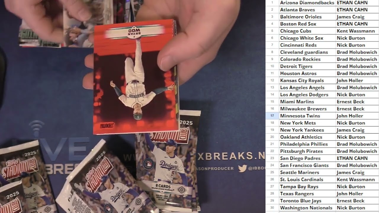 2025 Topps Stadium Club Baseball Hobby Box Break #19 LBB