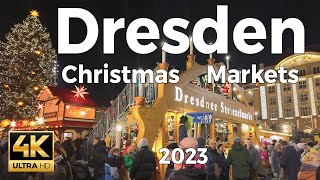 Dresden Christmas Markets 2023, Germany Walking Tour - With Captions