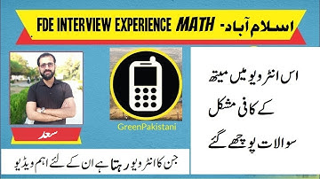 FDE EST Math Interview Experience at Islamabad Centre | Math Difficult Questions for Interview