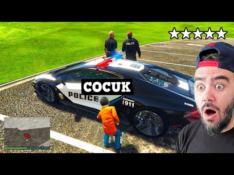 ÇOCUK POLIS ARABASINA BINERSE 10 YILDIZ GELIYOR - GTA 5 MODS