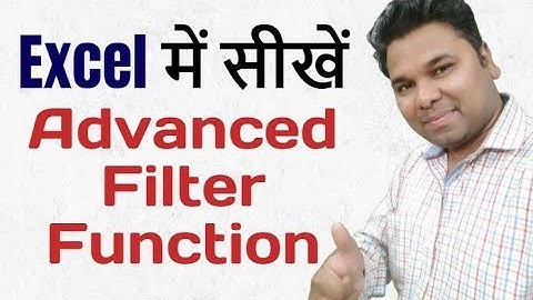 Excel Advanced Filter Function Tutorial In Hindi