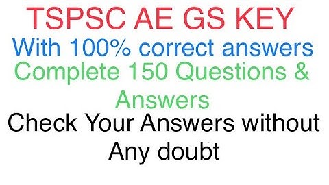TSPSC AE GS KEY 2023 PART 2 . Q NO 76-150 #tspsc #aee #key #gs