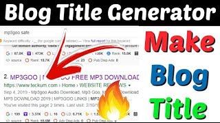 Blog title generator 2019 | free best ...