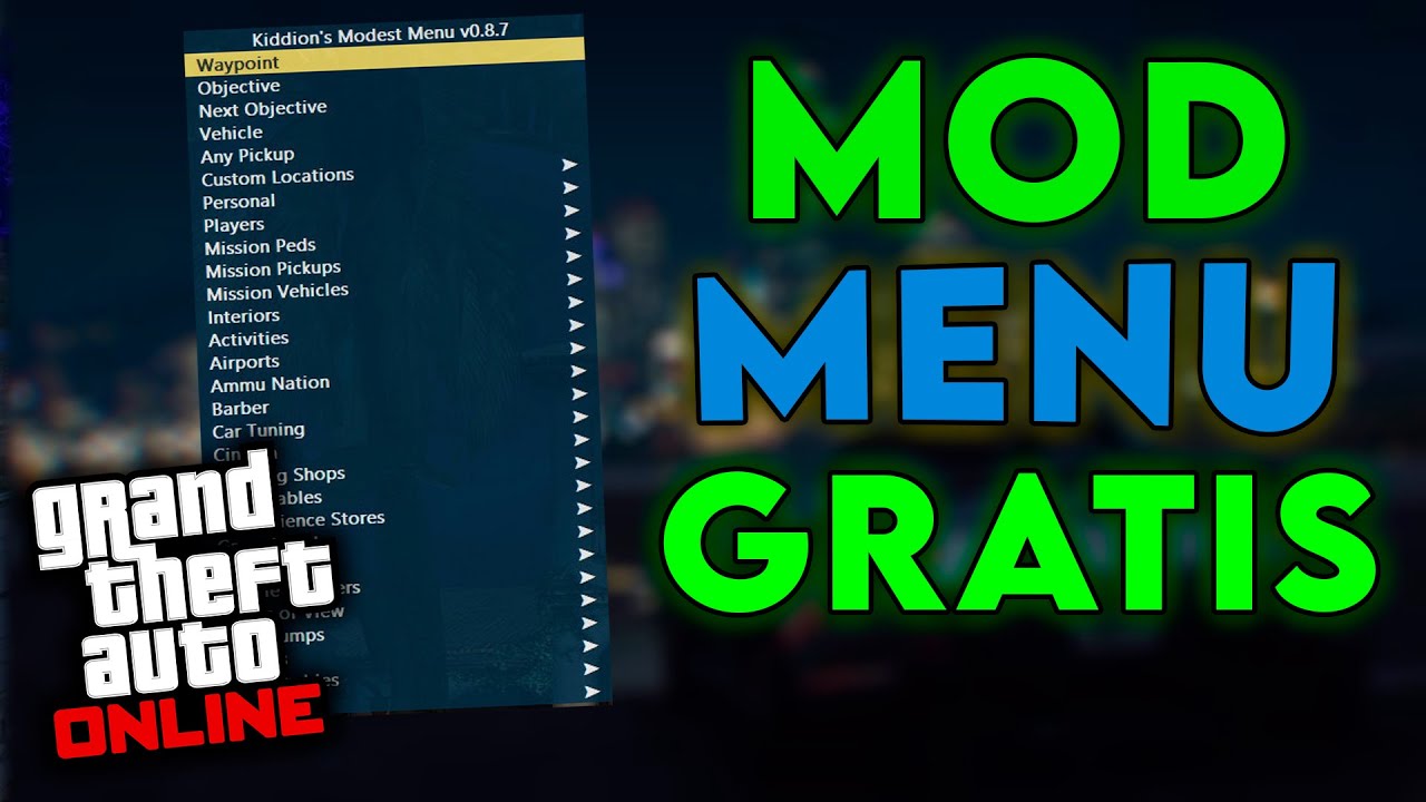 Mod menu kiddions el mejor hack gratis 2023 gta 5 online 1 64 youtube