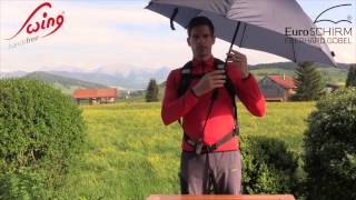 Swing handsfree Regenschirm rot mit Tragegestelll - walimex / walimex