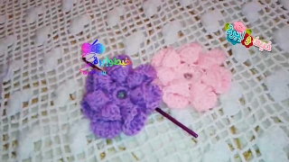 ورده البتلات المطويه بالكروشيه  \خيط وابره \ to Crochet Loosely Folded Petal Flower
