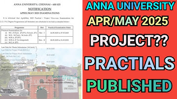 Anna University Project & Practical Dates Published!😉 | Engineering Practical☺️| Project Viva Voce😱