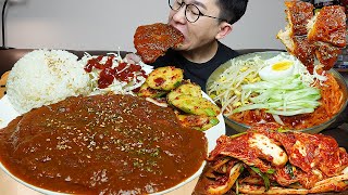 얼굴만한 경양식 왕돈까스를 직접만든 쫄면에 싸먹었더니 꿀맛이네요ㅎㅎ Pork Cutlet MUKBANG