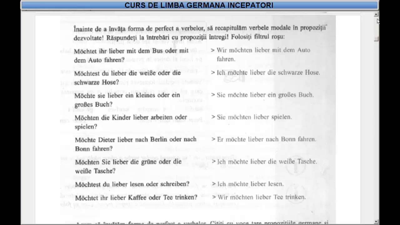 Curs De Limba Germana Incepatori Lectia 27 Platforma De Video