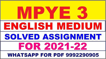 MPYE 3 Solved Assignment 2021-22 in ENGLISH,  Whatsapp For Pdf  9992290905.