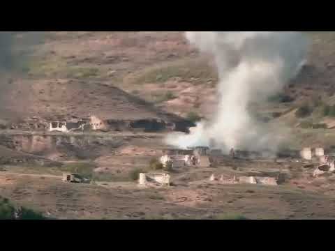 The Karabakh war. Armenian troops say they destroyed a T90 tank and armored car of Azeri troops