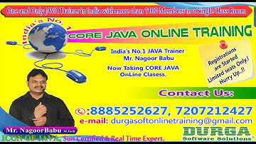CORE JAVA  Online Training Video in DURGASOFT  by NagoorBabu