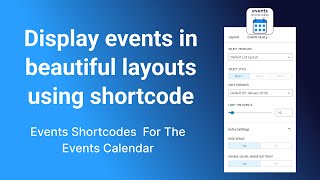 introduction || events shortcodes for the event calendar