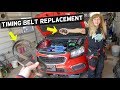 HOW TO REPLACE TIMING BELT ON CHEVROLET CRUZE CHEVY SONIC 1.8 1.6 ENGINE