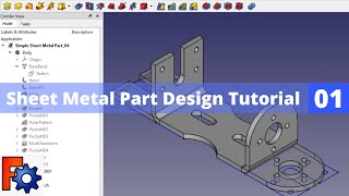 FreeCAD Sheet Metal Part Design Tutorial  | FreeCAD Tutorial | FreeCAD Sheet Metal Workbench |