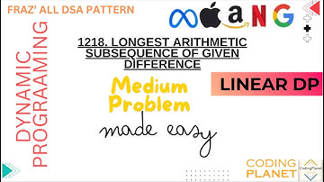 1218. Longest Arithmetic Subsequence of Given Difference |  Bottom-UP | FRAZ