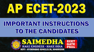 INSTRUCTIONS TO  AP ECET - 2023 STUDENTS