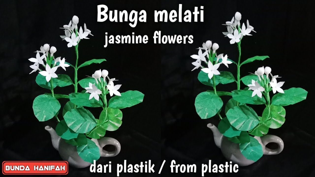 Membuat bunga  melati  dari  plastik kresek how to make 