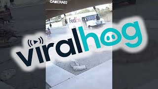 FedEx Driver Takes Dog From Property and Drives Off || ViralHog