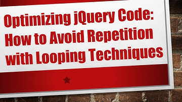 Optimizing jQuery Code: How to Avoid Repetition with Looping Techniques