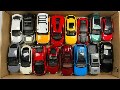 Box Full Of Satisfying Diecast Cars 1:24 Models - Teslas, Lamborghinis, Toyotas, Hondas, Ford