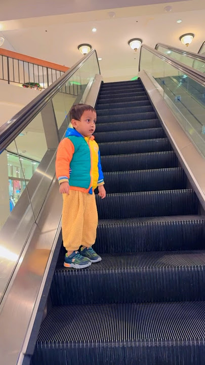 Could this cute pie get down escalator alone🤣😁😜 #viral #escalator #ytshorts #trend