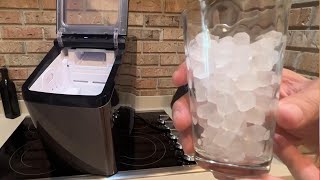 Wamife Nugget Ice Maker Countertop, Portable Self-Cleaning Pellet Ice Machine