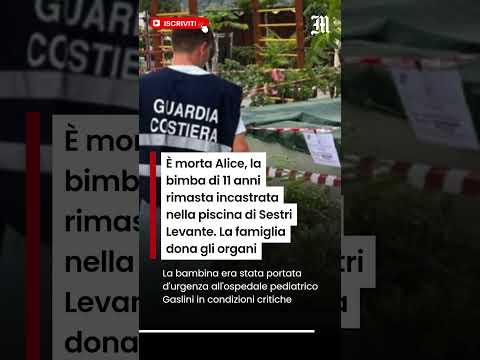Video È morta Alice, la bimba di 11 anni rimasta incastrata nella piscina di Sestri Levante