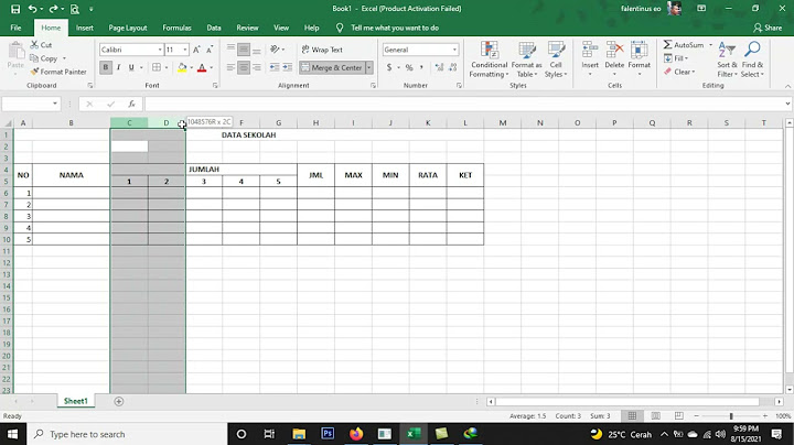 Cara menggunakan column width excel