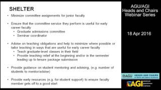 Mentoring Junior Faculty - AGU/AGI Heads and Chairs Webinar