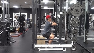 Front Squat to Box with Cross Arm Grip