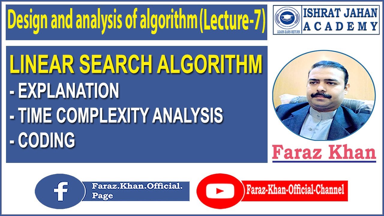 Design And Analysis of Algorithm | Lecture7 | Linear Search Algorithm ...