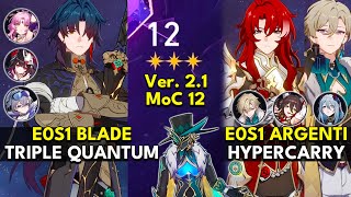 E0S1 Blade Triple Quantum & E0S1 Argenti x Aventurine | Memory of Chaos Floor 12 3 Stars | Honkai