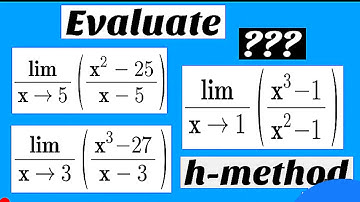 Pre Calculus | H - METHOD | EXAMPLE 1 | LIMIT OF A FUNCTION |#ganiyuabubakar #calculus