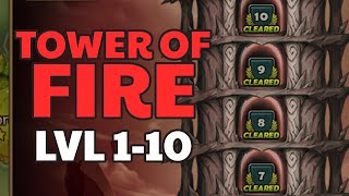 TOWER OF FIRE (Challenge of Ascension) FLOOR 1-10 GUIDE - Summoners War: Sky Arena