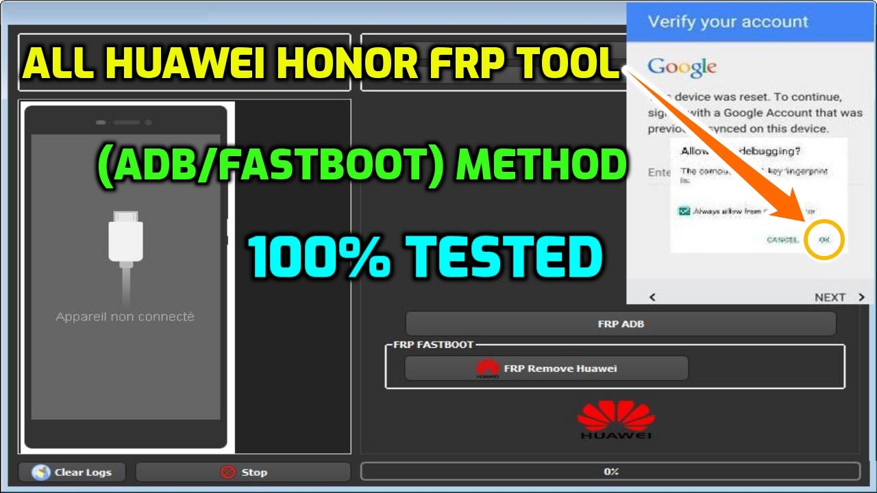 All HuaweiHonor FRP Tool  MTPADBfastboot Method  100 tested Exclusive