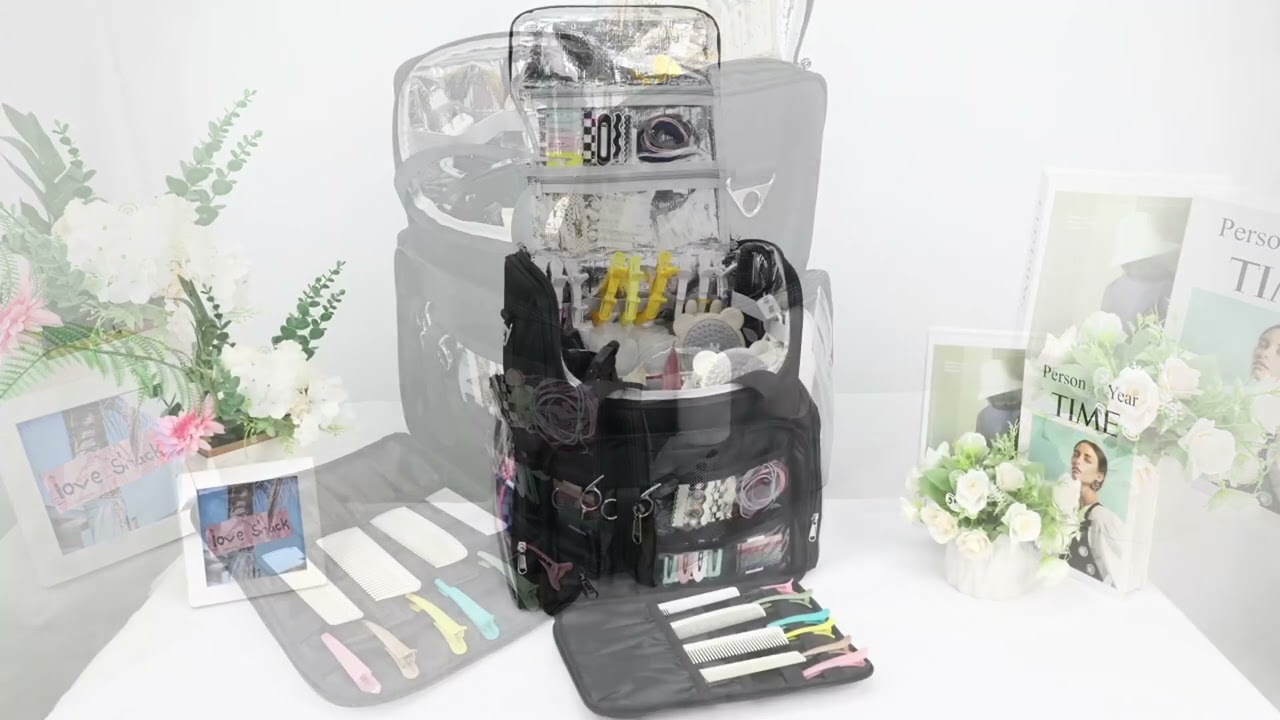 Relavel Hairstylist Travel Bag With Adjustable Dividers And Shoulder Strap