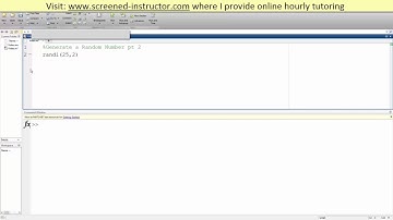 MATLAB- Generate a Random Number pt 2