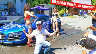 福島まで行ったら過激ビキニカーウォッシュでレンタールカーを洗車してもらった！？福島のカスタムカーショーに行ってみた！Bikini Car Wash in Japan for My Rental R8?