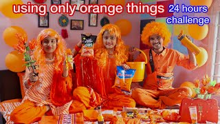 Using only orange colour things for 24 hours challenge || aman dancer real