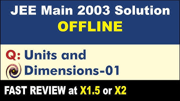 JEE Main 2003 Physics Solutions | Units and Dimensions-01