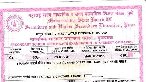 Maharashtra board marksheet details, certificate no, registration no, serial no,roll no