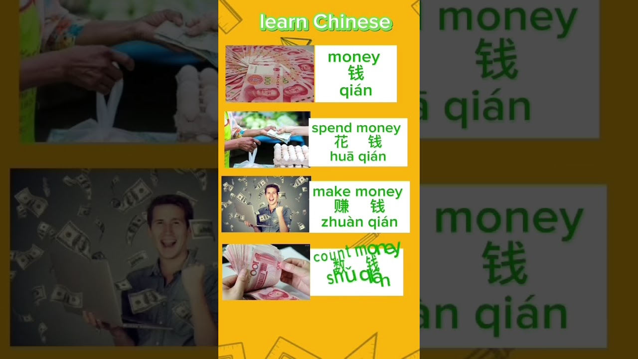 Chinese vocabulary related to money. 