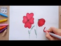 Как рисовать цветы маки быстро и просто Няня Уля Рисование для детей 2+
