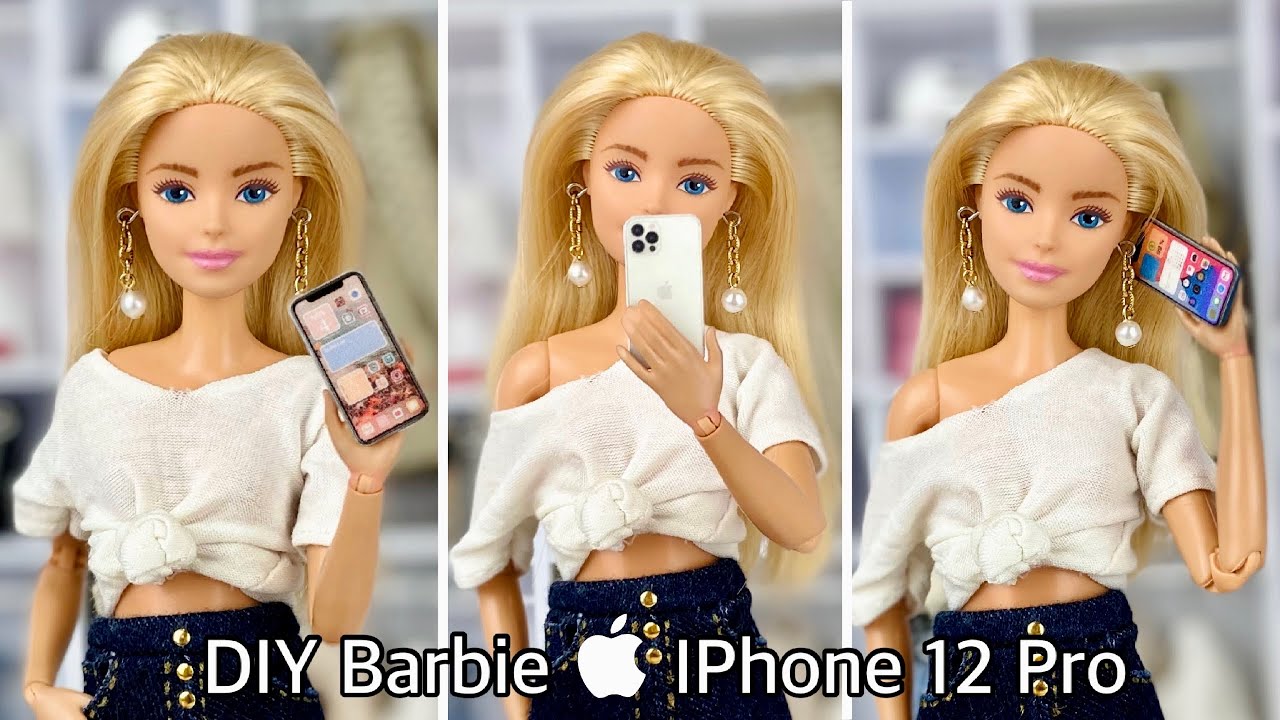 DIY Barbie Doll IPhone 12 Pro! How to Realistic Mini IPhone + Free Printable! - YouTube