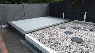 Classic Ash Composite Decking with Graphite Picture Frame Border Full Composite Subframe | Woolston