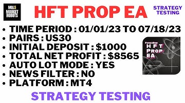 HFT Prop EA MT4 Forex Robot Strategy Testing | mql5 market robots
